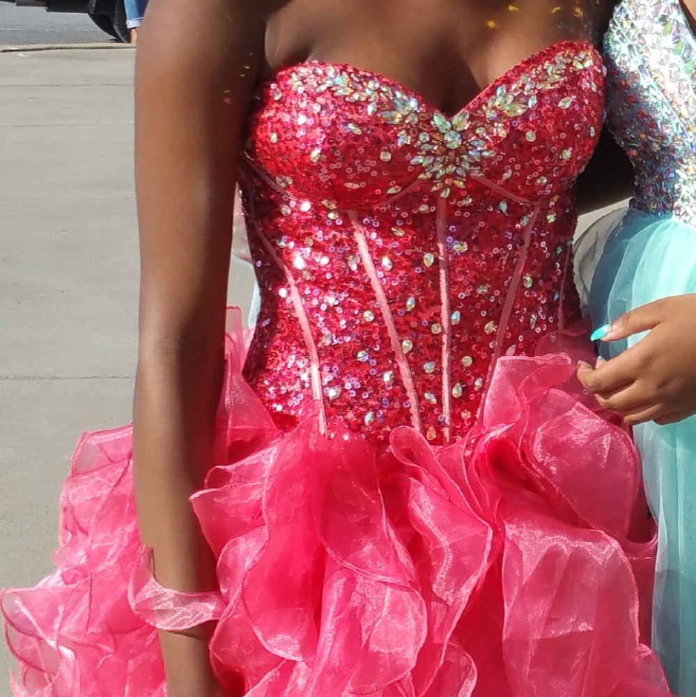 Short prom/formal strapless dress